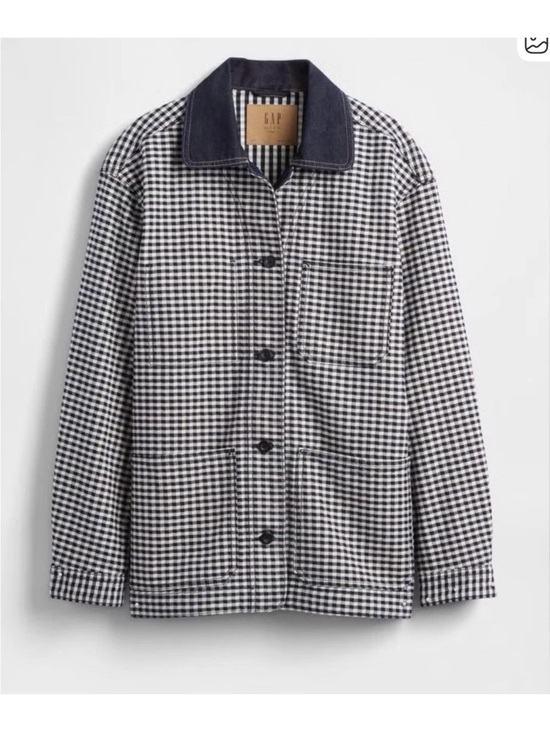 Gap x DOEN Jackets & Blazers - NWT size Small Gap × DÔEN Gingham Denim Jacket